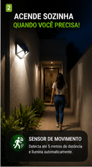 Luminária Solar 100 LEDs com Sensor de Movimento: Iluminação Externa Automática e à Prova D’Água