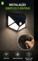 Luminária Solar 100 LEDs com Sensor de Movimento: Iluminação Externa Automática e à Prova D’Água