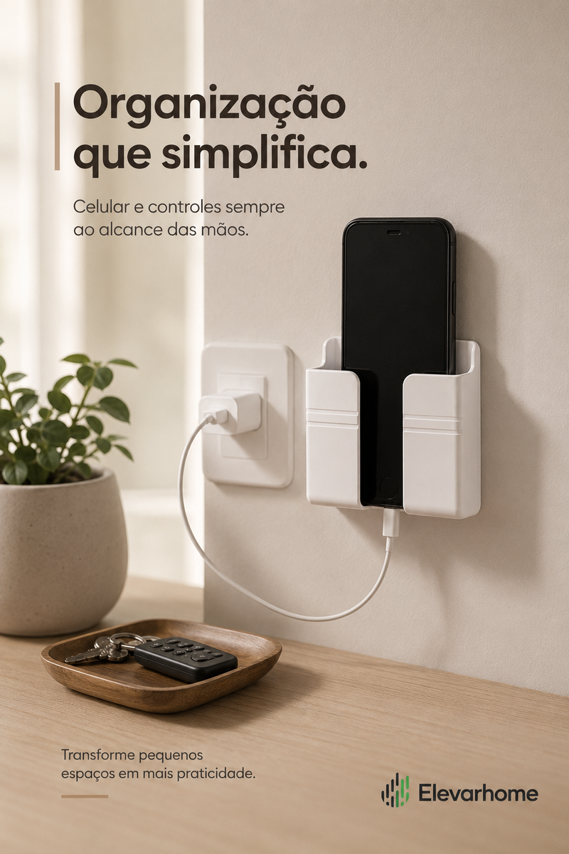 Suporte Adesivo de Parede para Celular e Controle Remoto