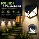 Luminária Solar 100 LEDs com Sensor de Movimento: Iluminação Externa Automática e à Prova D’Água