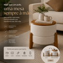 Pufe Mesa 2 em 1 Bouclé Premium com Tampo Reversível