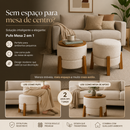 Pufe Mesa 2 em 1 Bouclé Premium com Tampo Reversível