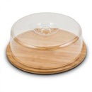 Boleira de Bambu com Tampa Acrílica 28cm