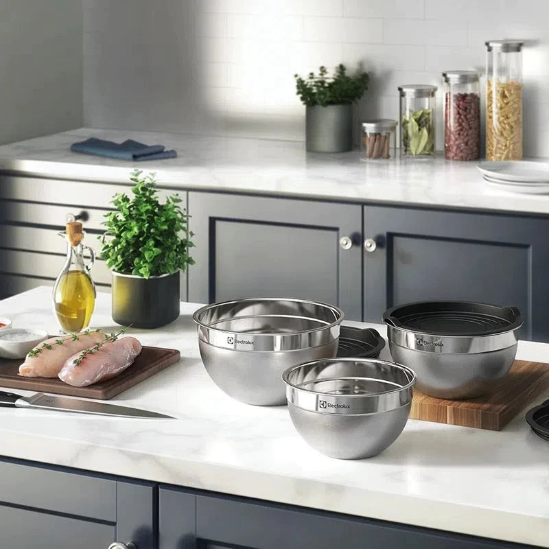 Conjunto Bowls Inox Electrolux com Tampa 3 Peças